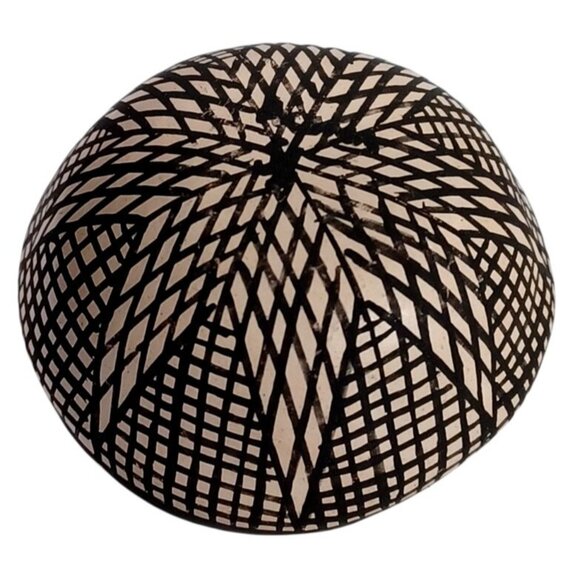 Acoma Pottery Seed Pot Pottery Elaborate Polychrome Kokopelli & Star Vase 1.75" - Picture 4 of 6